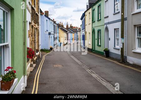 Rue colorée Irsha à Appledore, un village à l'embouchure de la rivière Torridge sur la côte nord du Devon, Angleterre, Royaume-Uni. Banque D'Images