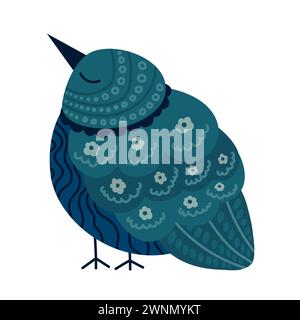 Illustration plate de vecteur d'oiseau d'art folklorique Illustration de Vecteur