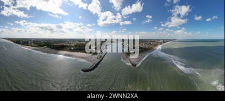 Une vue aérienne de Jupiter Inlet en Floride, États-Unis Banque D'Images