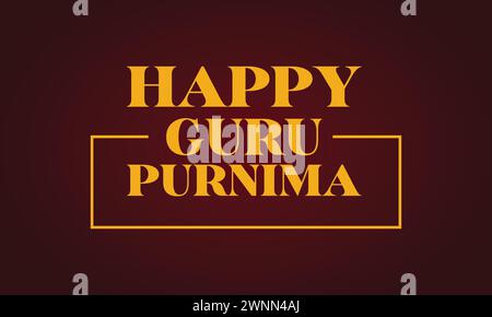 Joyeux Guru Purnima Design de texte élégant Illustration de Vecteur