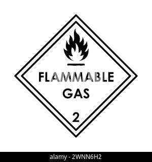 Elément de couleur pour gaz inflammable. Matières dangereuses. Illustration numérique pour page web, application mobile, promo. Illustration de Vecteur