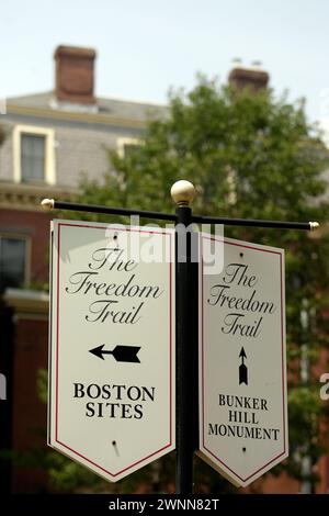 Le Freedom Trail traverse Boston et attire des visiteurs du monde entier. Banque D'Images