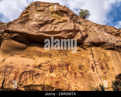 Site d'art rupestre de Sego Canyon, Thompson, Utah. Banque D'Images