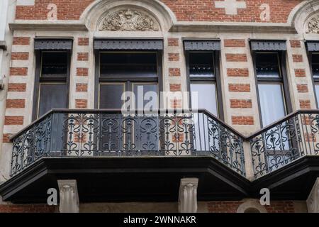 Détails des maisons de la belle Epoque Banque D'Images