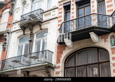 Détails des maisons de la belle Epoque Banque D'Images