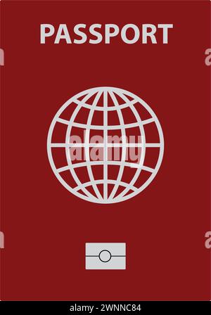 Passeport mondial. Le style est un symbole plat, des angles arrondis Illustration de Vecteur