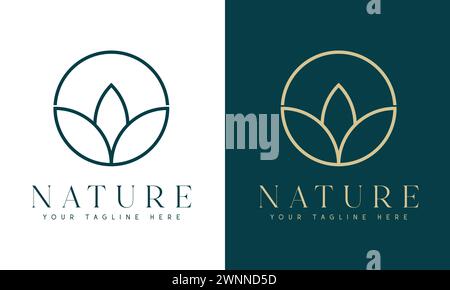 Logo nature Leaf Design Logotype minimal Leaf Illustration de Vecteur