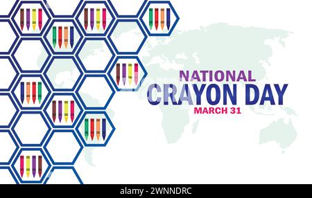 Papier peint National crayon Day avec des formes et de la typographie. Journée nationale du crayon, contexte Illustration de Vecteur