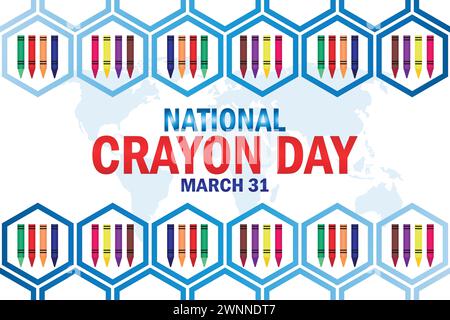 Papier peint National crayon Day avec typographie. Journée nationale du crayon, contexte Illustration de Vecteur