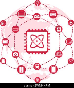 Illustration vectorielle d'un semi-conducteur et de ses applications. Illustration de Vecteur