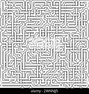 Vecteur labyrinthe isolé sur fond blanc. Labyrinthe de jeu de logique d'éducation pour les enfants. Avec la solution. Illustration de Vecteur