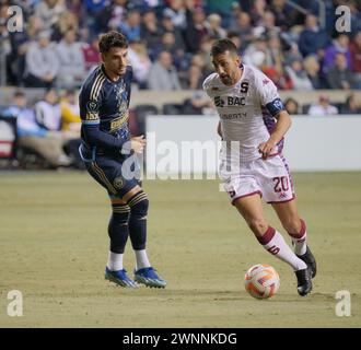 CHESTER, PA, États-Unis - 27 FÉVRIER 2024 - match de la Coupe des champions de la CONCACAF entre l'Union de Philadelphie et le Deportivo Saprissa au Subaru Park. Banque D'Images