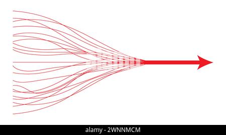 Illustration vectorielle infographique des flèches convergentes. Illustration de Vecteur