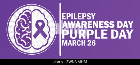 Journée de sensibilisation à l'épilepsie jour violet. Convient pour carte de vœux, affiche et bannière. Illustration de Vecteur