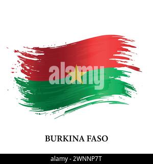 Drapeau grunge du Burkina Faso, fond de vecteur de coup de pinceau Illustration de Vecteur