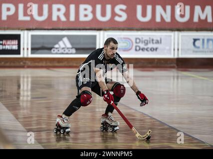 Lisbonne, Portugal. 03 mars 2024. Lisbonne, 03/03/2024 - Benfica x Oliveirense - Hockey, Championnat placard, 19ème Journée. Nil Roca. (Leonardo Negrão/Global Imagens) crédit : Atlantico Press/Alamy Live News Banque D'Images