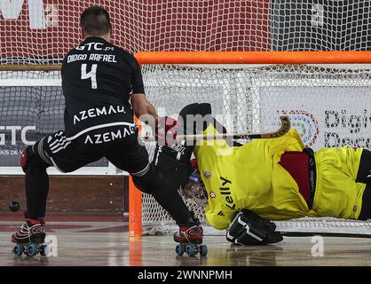 Lisbonne, Portugal. 03 mars 2024. Lisbonne, 03/03/2024 - Benfica x Oliveirense - Hockey, Championnat placard, 19ème Journée. Pedro Henriques. (Leonardo Negrão/Global Imagens) crédit : Atlantico Press/Alamy Live News Banque D'Images