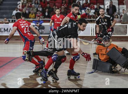 Lisbonne, Portugal. 03 mars 2024. Lisbonne, 03/03/2024 - Benfica x Oliveirense - Hockey, Championnat placard, 19ème Journée. (Leonardo Negrão/Global Imagens) crédit : Atlantico Press/Alamy Live News Banque D'Images