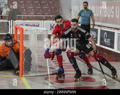 Lisbonne, Portugal. 03 mars 2024. Lisbonne, 03/03/2024 - Benfica x Oliveirense - Hockey, Championnat placard, 19ème Journée. (Leonardo Negrão/Global Imagens) crédit : Atlantico Press/Alamy Live News Banque D'Images