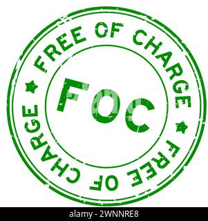 Grunge vert FOC mot gratuit timbre de joint en caoutchouc rond sur fond blanc Illustration de Vecteur