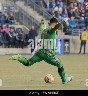 CHESTER, PA, États-Unis - 27 FÉVRIER 2024 - match de la Coupe des champions de la CONCACAF entre l'Union de Philadelphie et le Deportivo Saprissa au Subaru Park. Banque D'Images