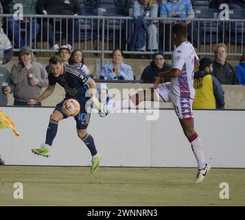 CHESTER, PA, États-Unis - 27 FÉVRIER 2024 - match de la Coupe des champions de la CONCACAF entre l'Union de Philadelphie et le Deportivo Saprissa au Subaru Park. Banque D'Images