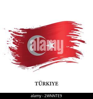 Drapeau grunge de la Turquie, fond de vecteur de coup de pinceau Illustration de Vecteur