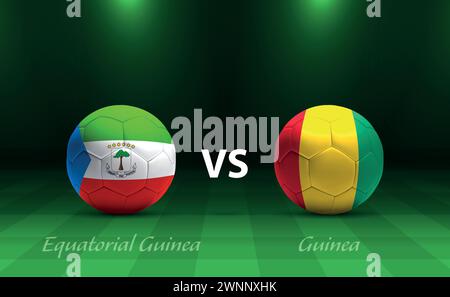 Guinée équatoriale vs Guinée modèle de diffusion du tableau de bord du football pour le tournoi soccer africa 2023 Illustration de Vecteur