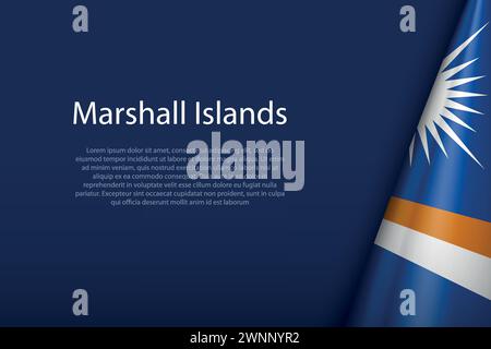 Drapeau national des Îles Marshall isolé sur fond sombre avec copyspace Illustration de Vecteur