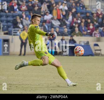 CHESTER, PA, États-Unis - 27 FÉVRIER 2024 - match de la Coupe des champions de la CONCACAF entre l'Union de Philadelphie et le Deportivo Saprissa au Subaru Park. Banque D'Images