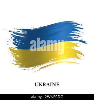 Drapeau grunge de l'Ukraine, fond de vecteur de coup de pinceau Illustration de Vecteur
