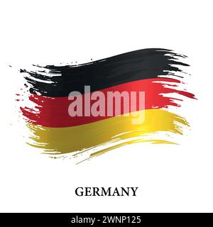 Drapeau grunge de l'Allemagne, fond de vecteur de coup de pinceau Illustration de Vecteur