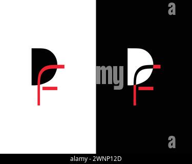 Modèle de vecteur de conception de logo Creative lettre DF Illustration de Vecteur