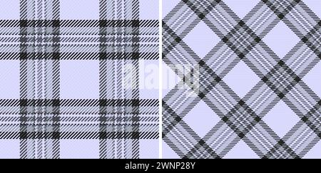 Fond de plaid de texture de vecteur de motif de tissu avec un tartan à carreaux textile sans couture. Set dans des couleurs froides pour les vêtements de mode pour les dames matures. Illustration de Vecteur