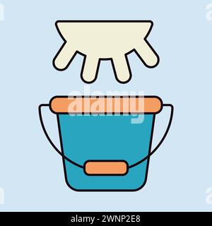 Pis de vache et seaux. Icône de vecteur de lait frais. Enseigne de produits laitiers. Symbole graphique pour la conception de sites Web et d'applications de cuisine, logo, application, interface utilisateur Illustration de Vecteur