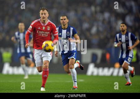 3 mars 2024 : Porto, Portugal : Casper Tengstedt de Benfica, FC Porto versus Benfica ; Campeonato Portugu&#xea;s à Estádio do Drag&#xe3;o Banque D'Images