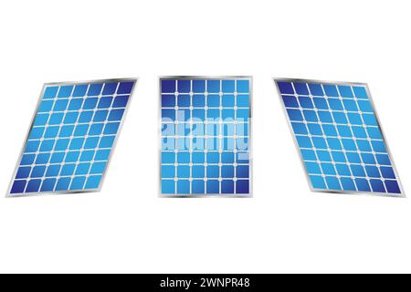 Panneaux solaires ICON. RESEAU D'ENERGIE renouvelable. Production d'énergie durable. Illustration vectorielle. SPE 10. Illustration de Vecteur