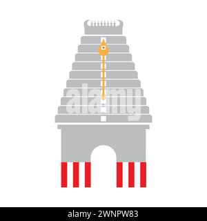 Illustration vectorielle du temple hindou , architecture dravidienne Tamil Nadu , Inde Illustration de Vecteur