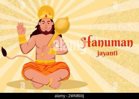 conception plate hanuman jayanti illustration de fond Illustration de Vecteur