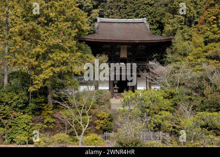 Magnifique temple Enjoji et jardin du paradis sur le sentier historique de Yagyu Kaido, Ninnikusencho, Nara, Japon Banque D'Images