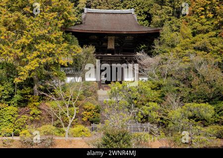 Magnifique temple Enjoji et jardin du paradis sur le sentier historique de Yagyu Kaido, Ninnikusencho, Nara, Japon Banque D'Images