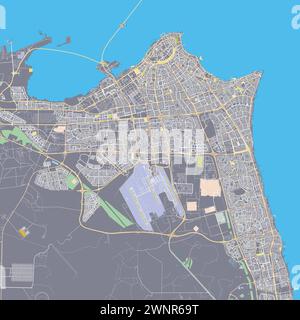 Carte vectorielle de Koweït City Illustration de Vecteur