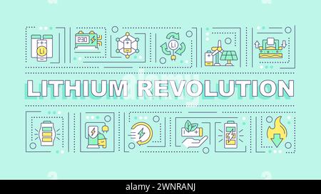 Concept de mot lithium révolution turquoise Illustration de Vecteur