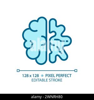 Icône Alzheimer Brain bleu clair Illustration de Vecteur