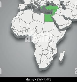 Emplacement du Levant dans l'Asie carte isométrique 3D. Illustration de Vecteur