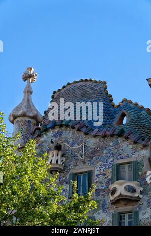 Casa Batllo par Antoni Gaudi à Barcelone Banque D'Images