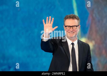 Milan, Italie. 04 mars 2024. Fabio Fazio, conduttore della trasmissione Che Tempo che fa - Spettacolo - Milano, Italia - Domenica 3 Marzo 2024 (Foto Claudio Furlan/Lapresse) Fabio Fazio anime l'émission Che Tempo che fa - divertissement - Milan, Italie - dimanche 3 mars 2024 (photo Claudio Furlan/Lapresse) crédit : LaPresse/Alamy Live News Banque D'Images