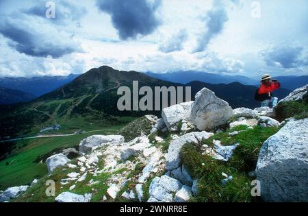 Vue sur la Corne Noire depuis la Corne Blanche, Tyrol du Sud, Italie Banque D'Images