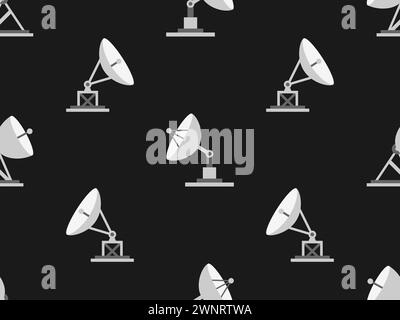 Motif continu avec antennes satellites. Antenne parabolique. Radiotélescope. Antenne parabolique. Antenne parabolique de différents types. Conception d'icône pour l'impression, ban Illustration de Vecteur