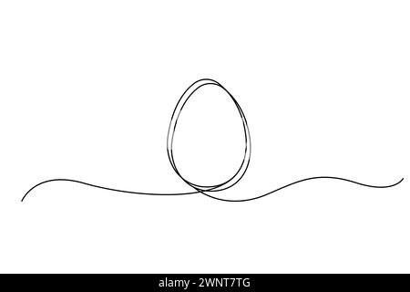 Ligne d'oeuf Dessin continu d'une ligne d'oeuf entier. Illustration vectorielle. SPE 10. Image de stock. Illustration de Vecteur